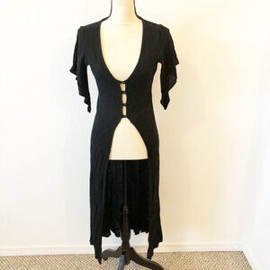 EASTNWEST LABEL Black Sheer Duster Kimono Cover Up Womens 1 Small/Medium